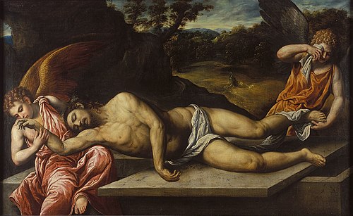 Dead Christ mourned by angels, 1550, Paris Bordone