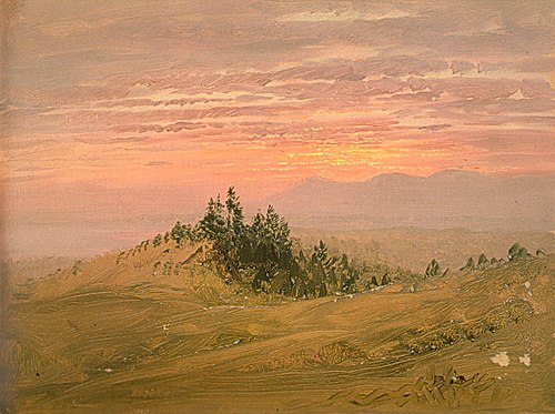 Sunset & Catskills from Church Hill, Olana, 1870, Frederic Edwin Church