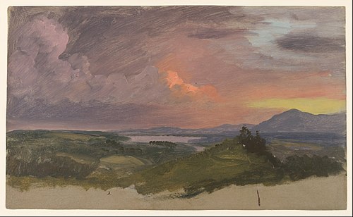 Coucher de soleil sur la vallée de l'Hudson, 1870, Frederic Edwin Church