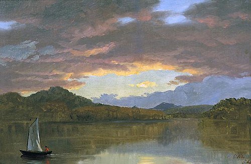 Sunset on Catskill Lake, 1854, Frederic Edwin Church
