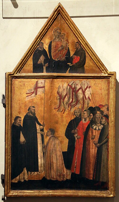 Peter Matyr Gives Standard to Misericordia, 1350, Andrea Orcagna