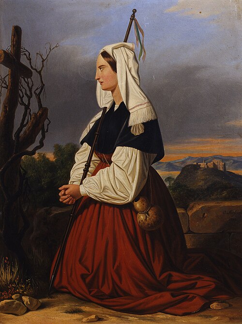 Woman from Ciociaria kneeling in prayer, 1843, Cesare Mussini