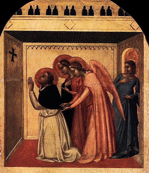 The temptation of Thomas of Aquinas, 1338, Bernardo Daddi