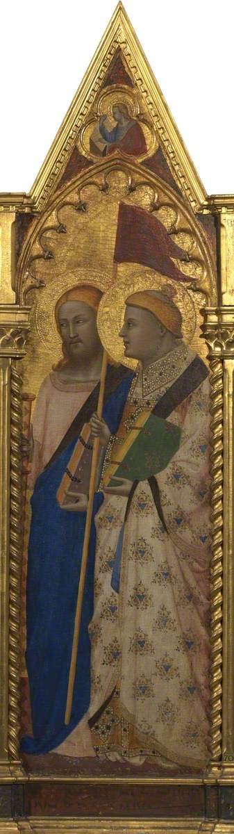 Saints James Major and Stephen (polyptych, panel 5 of 5), 1348, Bernardo Daddi