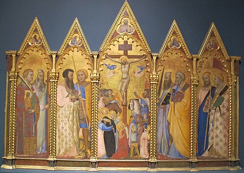 Crucifixion with Saints (polyptych), 1345, Bernardo Daddi