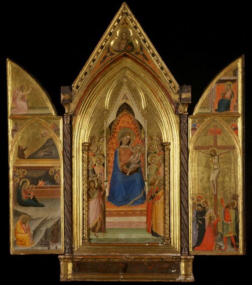 Triptych, The Virgin and Child Enthroned with Saints, 1338, Bernardo Daddi