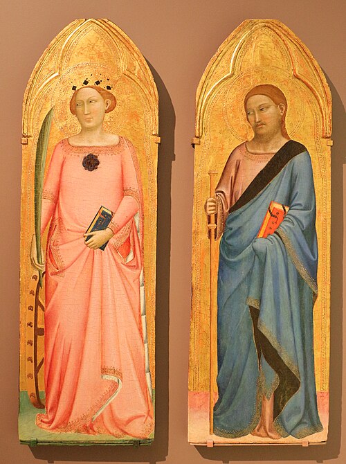 Hll. Katharina von Alexandria und Jakobus der Ältere, 1345, Bernardo Daddi