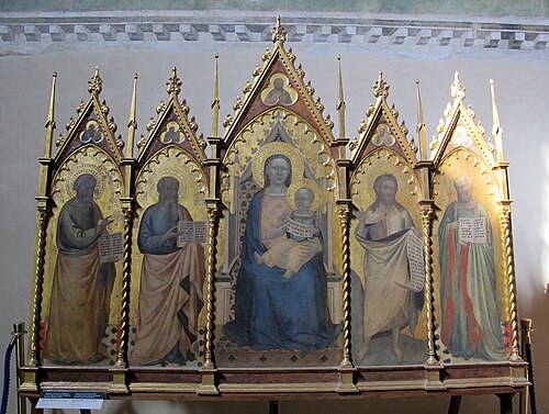 Madonna and Child inthroned and four Saints, , Bernardo Daddi