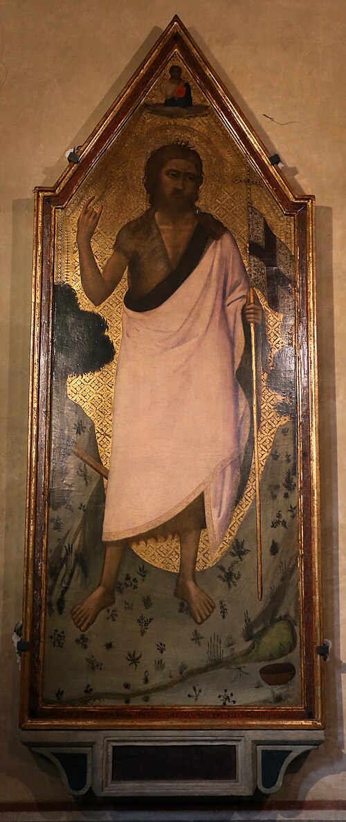 san giovanni battista in un paesaggio, 1336, Bernardo Daddi