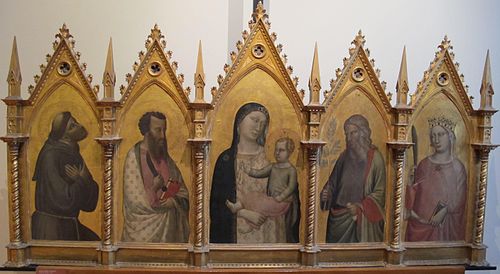 Polyptych of the Madonna and four saints, 1332, Bernardo Daddi