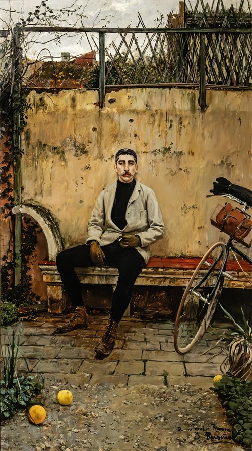 Ramon Casas en vélocipétiste, 1890, Santiago Rusiñol