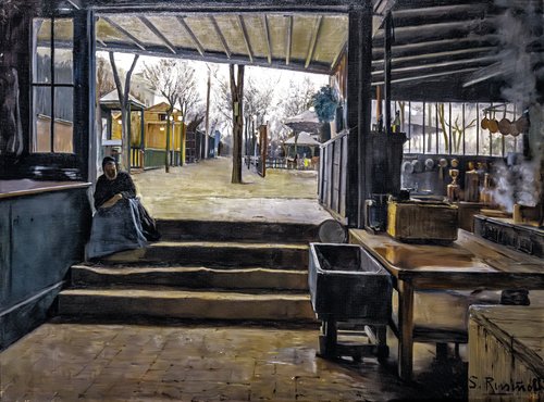 Les cuisines du Moulin de la Galette, 1890, Santiago Rusiñol