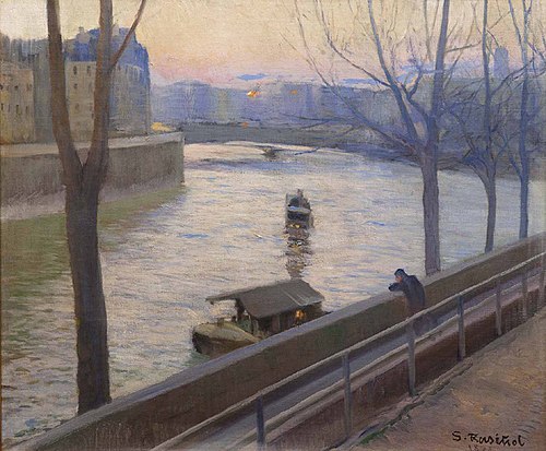 Crepuscle. Île Saint-Louis. París, 1890, Santiago Rusiñol
