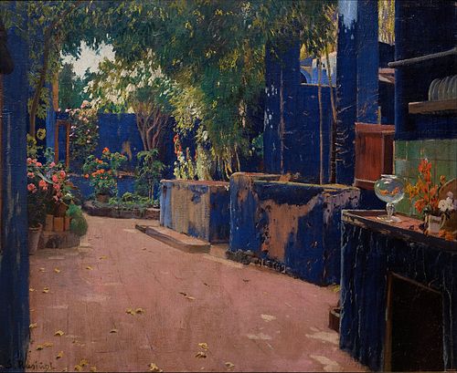 Blue Courtyard, 1913, Santiago Rusiñol