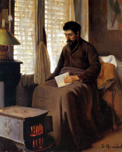 Retrat del gravador Ramon Canudas, 1892, Santiago Rusiñol