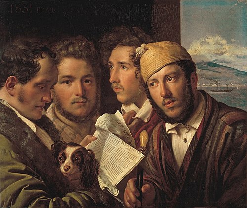 Lecteurs de journaux à Naples, 1831, Oreste Kiprensky