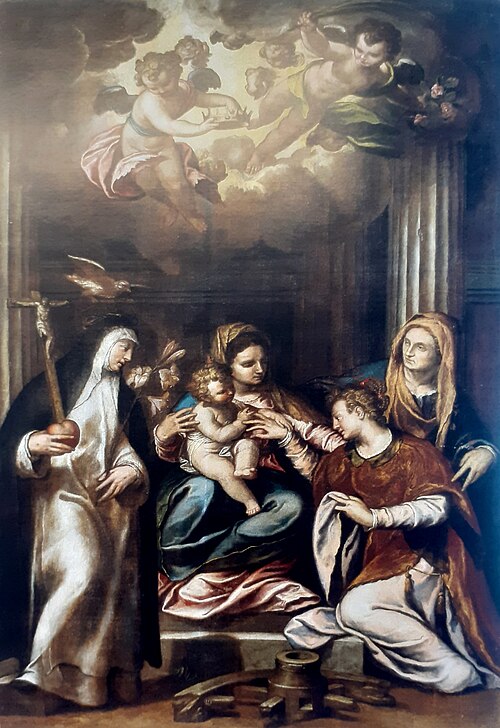 Matrimonio mistico di santa Caterina (Farinati), 1602, Paolo Farinati