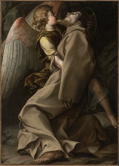 Saint Francis Supported by an Angel, 1600, Orazio Gentileschi