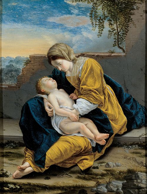 Madonna and Child in a landscape, 1650, Orazio Gentileschi