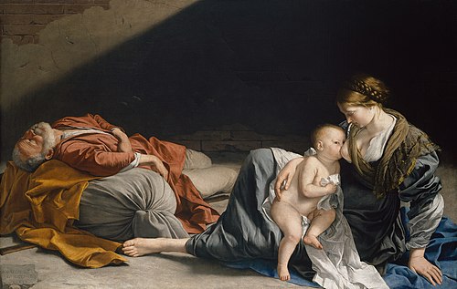 Le Repos de la Sainte Famille pendant la fuite en Égypte, 1622, Orazio Gentileschi
