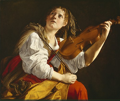 Young Woman Playing a Violin, 1621, Orazio Gentileschi