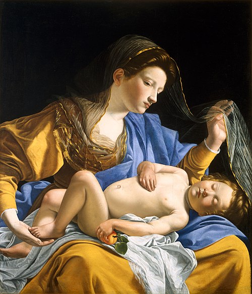 The Virgin with the Sleeping Christ Child, 1610, Orazio Gentileschi