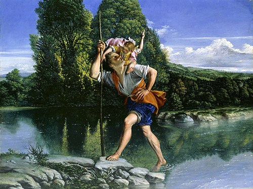 Landscape with St Christopher, 1620, Orazio Gentileschi