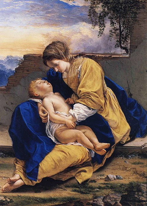 Madonna and Child in a Landscape, 1622, Orazio Gentileschi