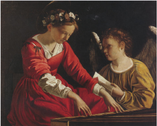 Saint Cecilia With an Angel Playing the Spinnet, 1621, Orazio Gentileschi