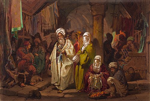 The Grand Bazaar, 1850, Amedeo Preziosi