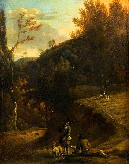 Landscape with Sportsmen Shooting, 1700, Adriaen van de Velde