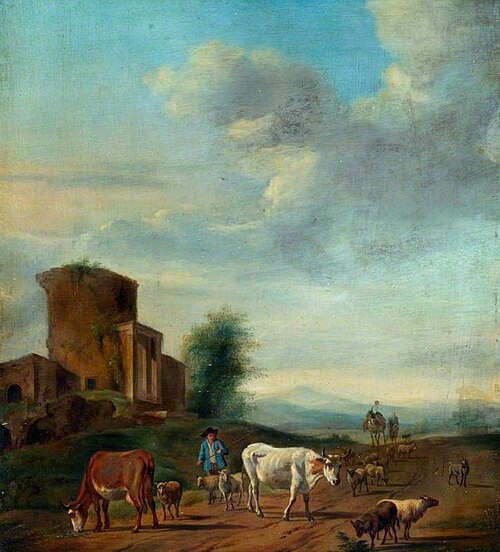 Landscape with Ruins and Figures, , Adriaen van de Velde