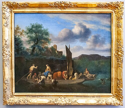 Italienische Landschaft mit Fähre, 1667, Adriaen van de Velde