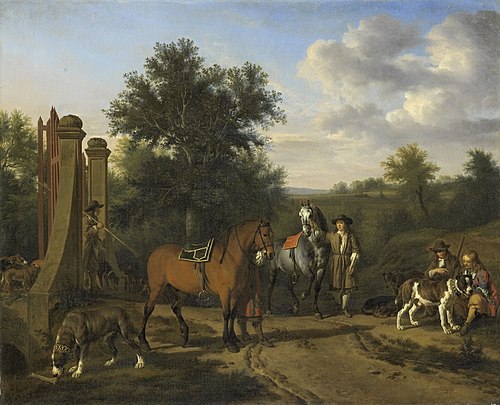 The hunting party, 1669, Adriaen van de Velde