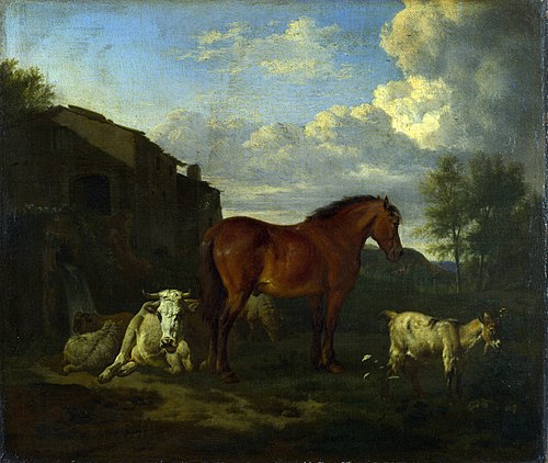 Animals near a Building, 1663, Adriaen van de Velde