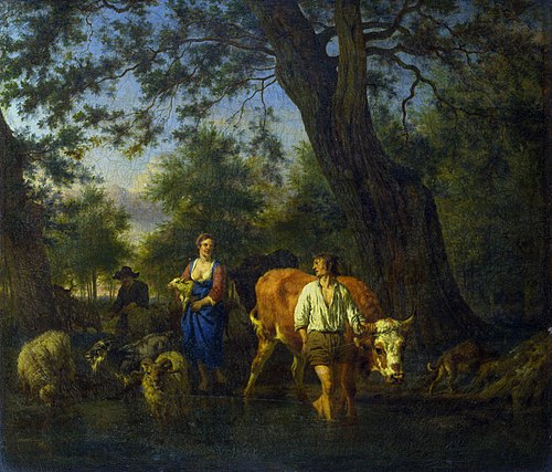 Peasants with Cattle fording a Stream, 1662, Adriaen van de Velde