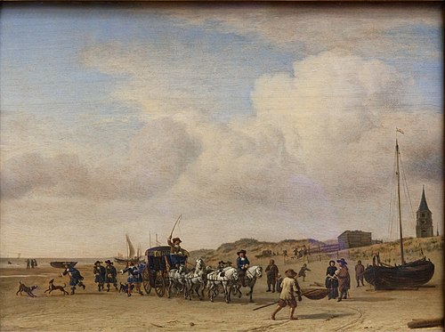 Carriage on the Beach at Scheveningen, 1660, Adriaen van de Velde
