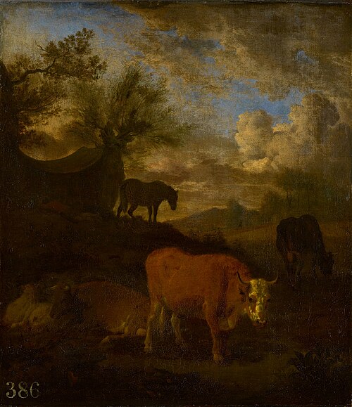 Cattle, a Horse and a Sleeping Herdsman, 1665, Adriaen van de Velde