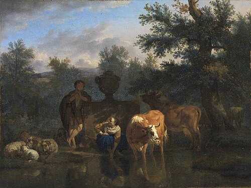 Landscapes with cattle and shepherds, 1669, Adriaen van de Velde