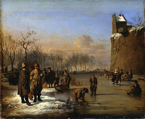 Icy Pleasures on the City Canals, 1669, Adriaen van de Velde
