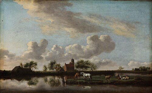 A Flat Canal Landscape, 1660, Adriaen van de Velde