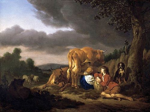 Milking a Cow, 1665, Adriaen van de Velde