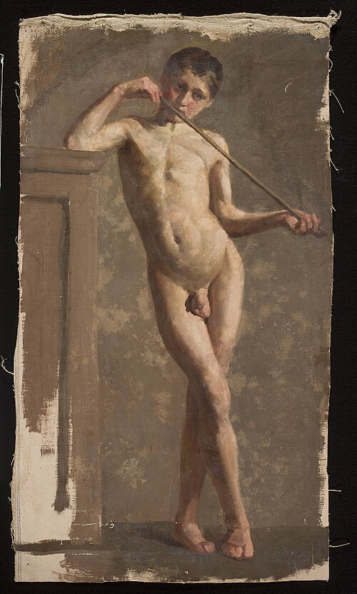 Nude of a standing boy, 1873, Kazimierz Alchimowicz