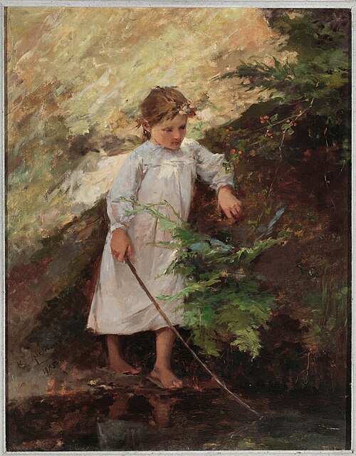 Girl with a landscape, 1905, Kazimierz Alchimowicz