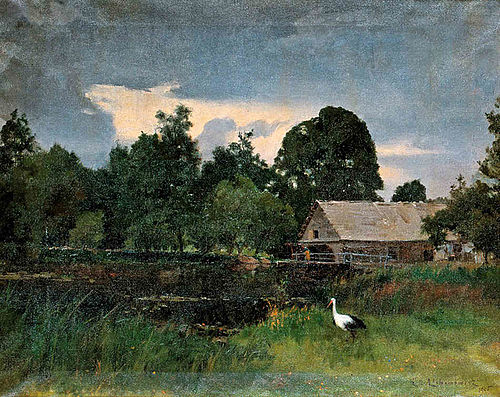 Landscape with a Stork, 1905, Kazimierz Alchimowicz