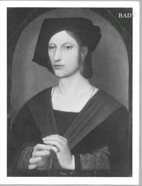 Brustbild eines jungen Mannes, 1539, Adriaen Isenbrant