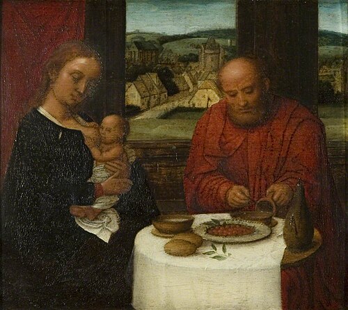 The Holy Family at a Meal, 1525, Adriaen Isenbrant