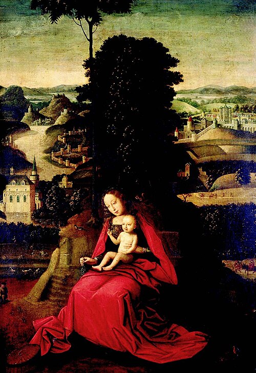 Madonna and Child in a landscape, 1550, Adriaen Isenbrant
