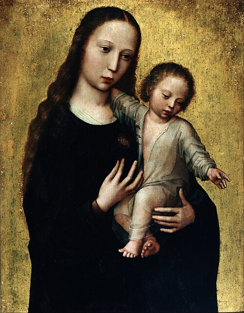 The Virgin Mary with the Child Jesus in a Shirt, 1550, Adriaen Isenbrant