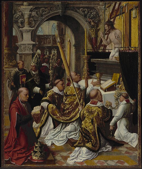 The Mass of Saint Gregory the Great, 1550, Adriaen Isenbrant